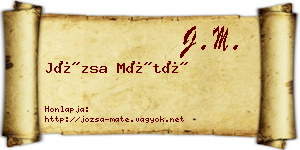Józsa Máté névjegykártya